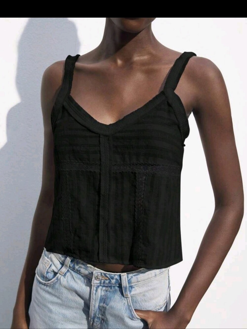 Maija Summer Casual Lace Patchwork Loose Cami NWOT